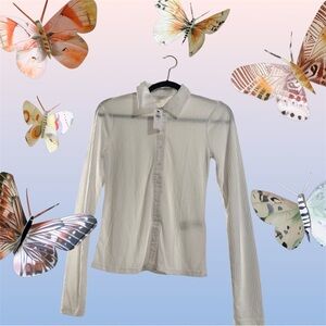 Banana Republic Cream Button-Down Shirt